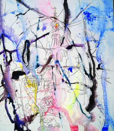 Картина под названием "Savior on Spilled B…" - Марина Климан, Подлинное произведение искусства, Акрил