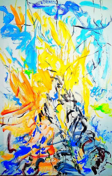 Картина под названием "autumn birch" - Марина Климан, Подлинное произведение искусства, Масло