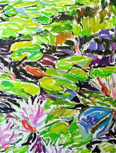 Картина под названием "Кувшинки" - Марина Климан, Подлинное произведение искусства, Масло