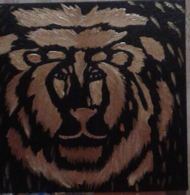 Картина под названием "лев" - Марина Кобзистых (марина черникова), Подлинное произведение искусства, Акрил