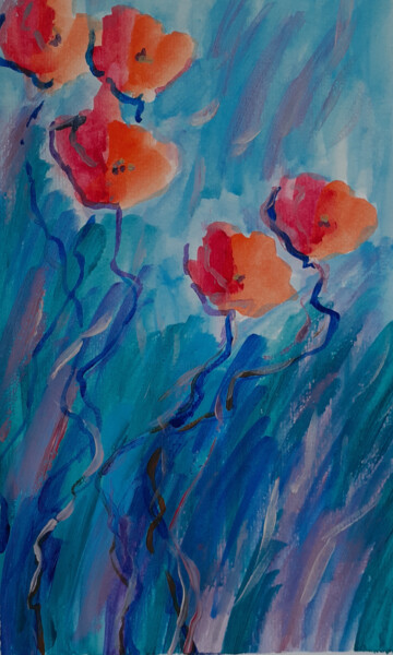 Картина под названием "Spring Flowers #02" - Marina Krylova, Подлинное произведение искусства, Акрил