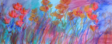 Pintura titulada "Floral Fantasy #05" por Marina Krylova, Obra de arte original, Acrílico Montado en Bastidor de camilla de…