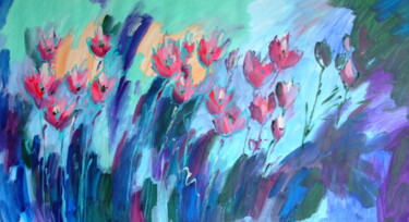 Pittura intitolato "Flowers Fantasy #04" da Marina Krylova, Opera d'arte originale, Acrilico Montato su Telaio per barella i…