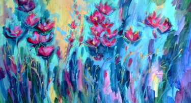 제목이 "Flowers Fantasy #06"인 미술작품 Marina Krylova로, 원작, 아크릴 나무 들것 프레임에 장착됨