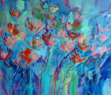 제목이 "Flowers Fantasy #09"인 미술작품 Marina Krylova로, 원작, 아크릴 나무 들것 프레임에 장착됨
