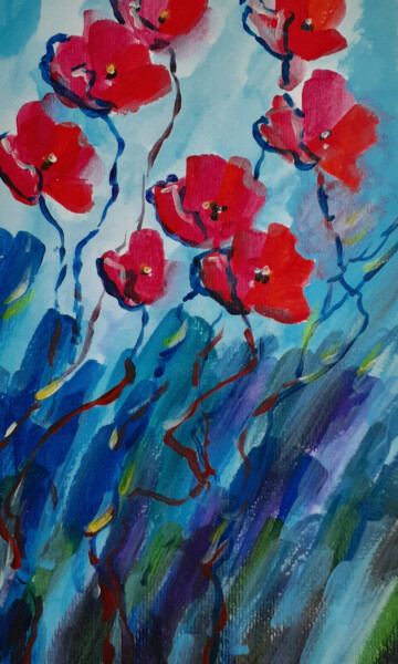 Painting titled "Spring Flowers #04" by Marina Krylova, Original Artwork, Acrylic