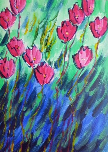 Peinture intitulée "Spring Flowers #05" par Marina Krylova, Œuvre d'art originale, Acrylique