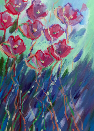 Painting titled "Spring Flowers #07" by Marina Krylova, Original Artwork, Acrylic