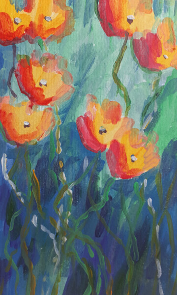 Картина под названием "Spring Flowers #08" - Marina Krylova, Подлинное произведение искусства, Акрил