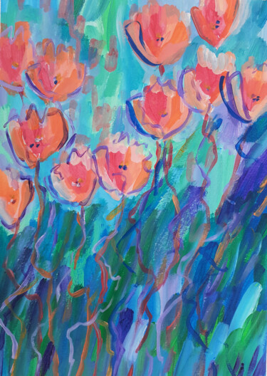Peinture intitulée "Spring Flowers #11" par Marina Krylova, Œuvre d'art originale, Acrylique