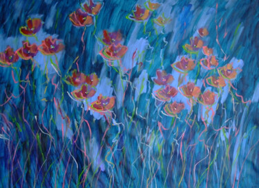 Pintura titulada "Floral Fantasy #11" por Marina Krylova, Obra de arte original, Acrílico Montado en Bastidor de camilla de…