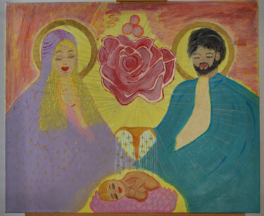Картина под названием "Молитва -щит" - Марина Кубинец, Подлинное произведение искусства, Акрил