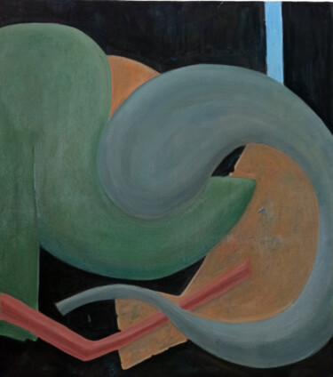 Painting titled "Journey of green pe…" by Marina Litvinova, Original Artwork, Oil Mounted on Wood Stretcher frame