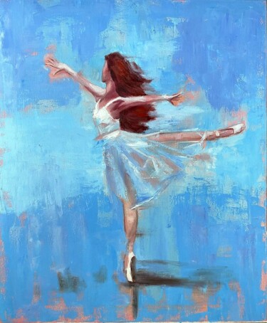 Malarstwo zatytułowany „Ballerina dancing o…” autorstwa Marina Zhivliuk, Oryginalna praca, Olej
