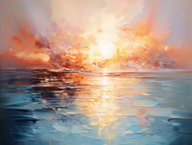 Arte digital titulada "Calmness sunset abs…" por Marina Zhivliuk, Obra de arte original, Pintura Digital