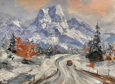 Painting titled "Oil painting Winter…" by Marina Zhivliuk, Original Artwork, Oil