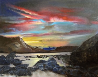 Painting titled "Sunset" by Marina Mos, Original Artwork, Oil