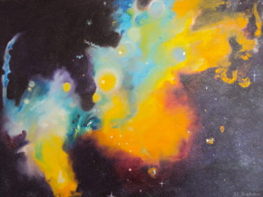 Painting titled "Universe" by Marina Mos, Original Artwork, Oil