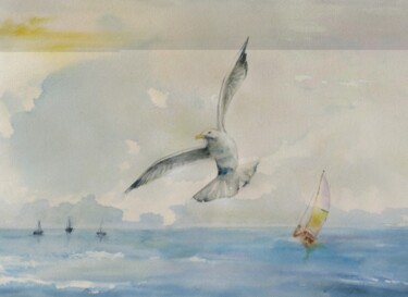 Malerei mit dem Titel "Liberté" von Marina Mothes, Original-Kunstwerk, Aquarell