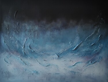 Картина под названием "Ocean № 43" - Marina Okulova, Подлинное произведение искусства, Акрил Установлен на Деревянная рама д…