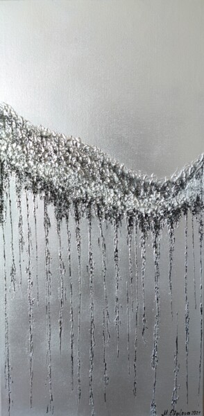 Malarstwo zatytułowany „Glacier № 6” autorstwa Marina Okulova, Oryginalna praca, Akryl Zamontowany na Drewniana rama noszy