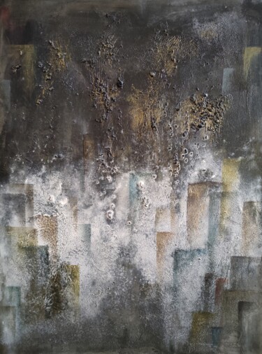 Картина под названием "City № 2" - Marina Okulova, Подлинное произведение искусства, Акрил Установлен на Деревянная рама для…