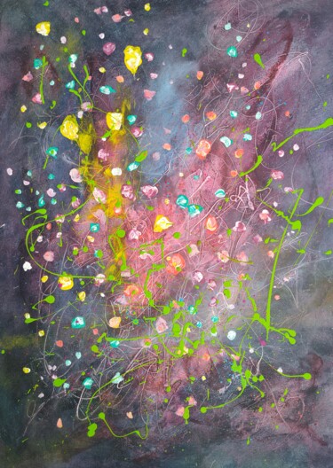 Картина под названием "Confetti 1" - Marina Okulova, Подлинное произведение искусства, Акрил