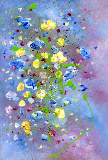Картина под названием "Breath of summer 1" - Marina Okulova, Подлинное произведение искусства, Акрил Установлен на Деревянна…