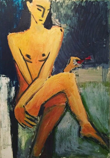 Pintura titulada "smoking.jpg" por Marina Oz, Obra de arte original, Oleo
