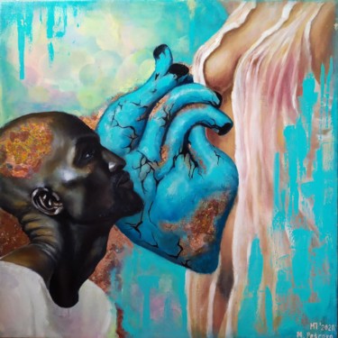 Painting titled "Heart between us" by Marina Petrova, Original Artwork, Oil