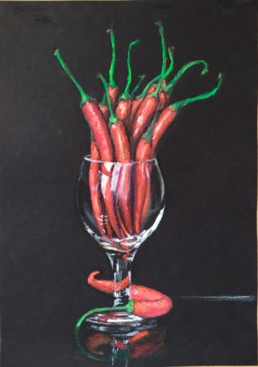 Painting titled "Chili / Чили" by Marina Petrova, Original Artwork, Pastel