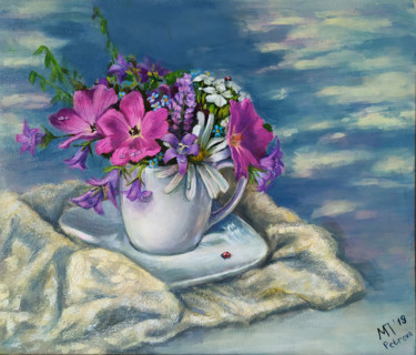 Painting titled "Still life with wil…" by Marina Petrova, Original Artwork, Acrylic