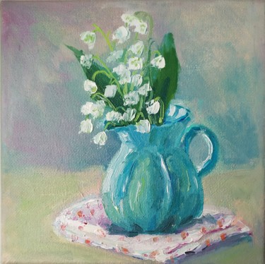 Painting titled "Lilies of the valle…" by Marina Petrova, Original Artwork, Oil