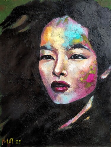 Painting titled "Asian girl" by Marina Petrova, Original Artwork, Oil