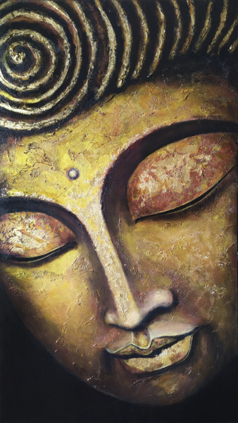 Pintura intitulada "Buddha / Будда" por Marina Petrova, Obras de arte originais, Óleo