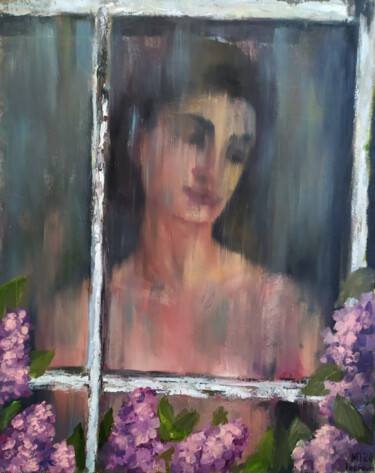 Painting titled "Contemplation of li…" by Marina Petrova, Original Artwork, Oil