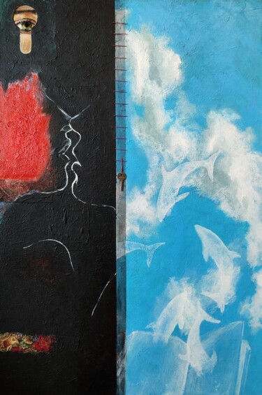 Картина под названием "Watching love / Наб…" - Marina Petrova, Подлинное произведение искусства, Акрил