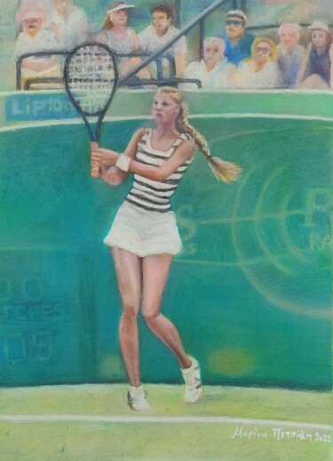 Pintura titulada "Tennis player" por Marina Petsali, Obra de arte original, Pastel