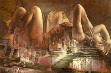 绘画 标题为“Венецианка” 由Marina Podgaevskaya, 原创艺术品, 油 安装在木质担架架上
