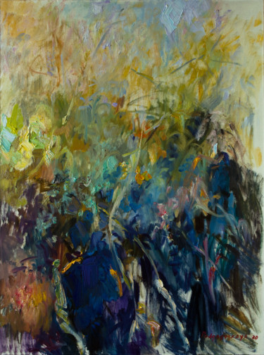 Pittura intitolato "Лесное озеро #5" da Marina Podgaevskaya, Opera d'arte originale, Olio Montato su Telaio per barella in l…