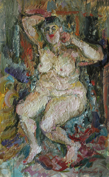 Картина под названием "Cutie" - Marina Podgaevskaya, Подлинное произведение искусства, Масло Установлен на Деревянная рама д…