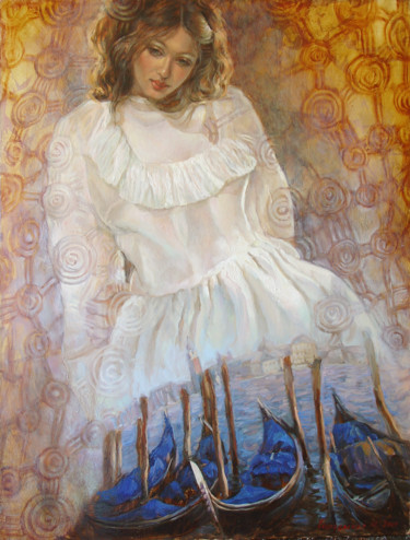 Картина под названием "Spring in Venice" - Marina Podgaevskaya, Подлинное произведение искусства, Масло Установлен на Деревя…