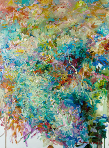Картина под названием "Flower carpet" - Marina Podgaevskaya, Подлинное произведение искусства, Масло Установлен на Деревянна…