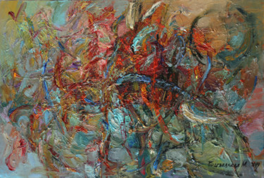 Peinture intitulée "Feeling of happiness" par Marina Podgaevskaya, Œuvre d'art originale, Huile Monté sur Châssis en bois