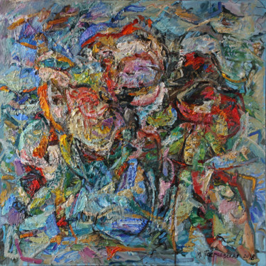 Картина под названием "Flowers in winter" - Marina Podgaevskaya, Подлинное произведение искусства, Масло Установлен на Дерев…