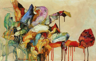 Картина под названием "Abstract № 209" - Marina Podgaevskaya, Подлинное произведение искусства, Масло Установлен на Деревянн…