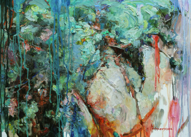 Картина под названием "Colored carpet" - Marina Podgaevskaya, Подлинное произведение искусства, Масло Установлен на Деревянн…