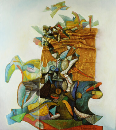 Schilderij getiteld "Allegory of Wealth" door Marina Podgaevskaya, Origineel Kunstwerk, Olie Gemonteerd op Frame voor houten…