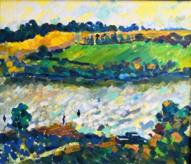 Peinture intitulée "The river Don" par Marina Pozhidaeva, Œuvre d'art originale, Huile