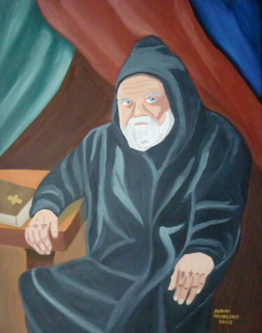 Painting titled "MONK" by Marina Pylypenko, Original Artwork, Oil